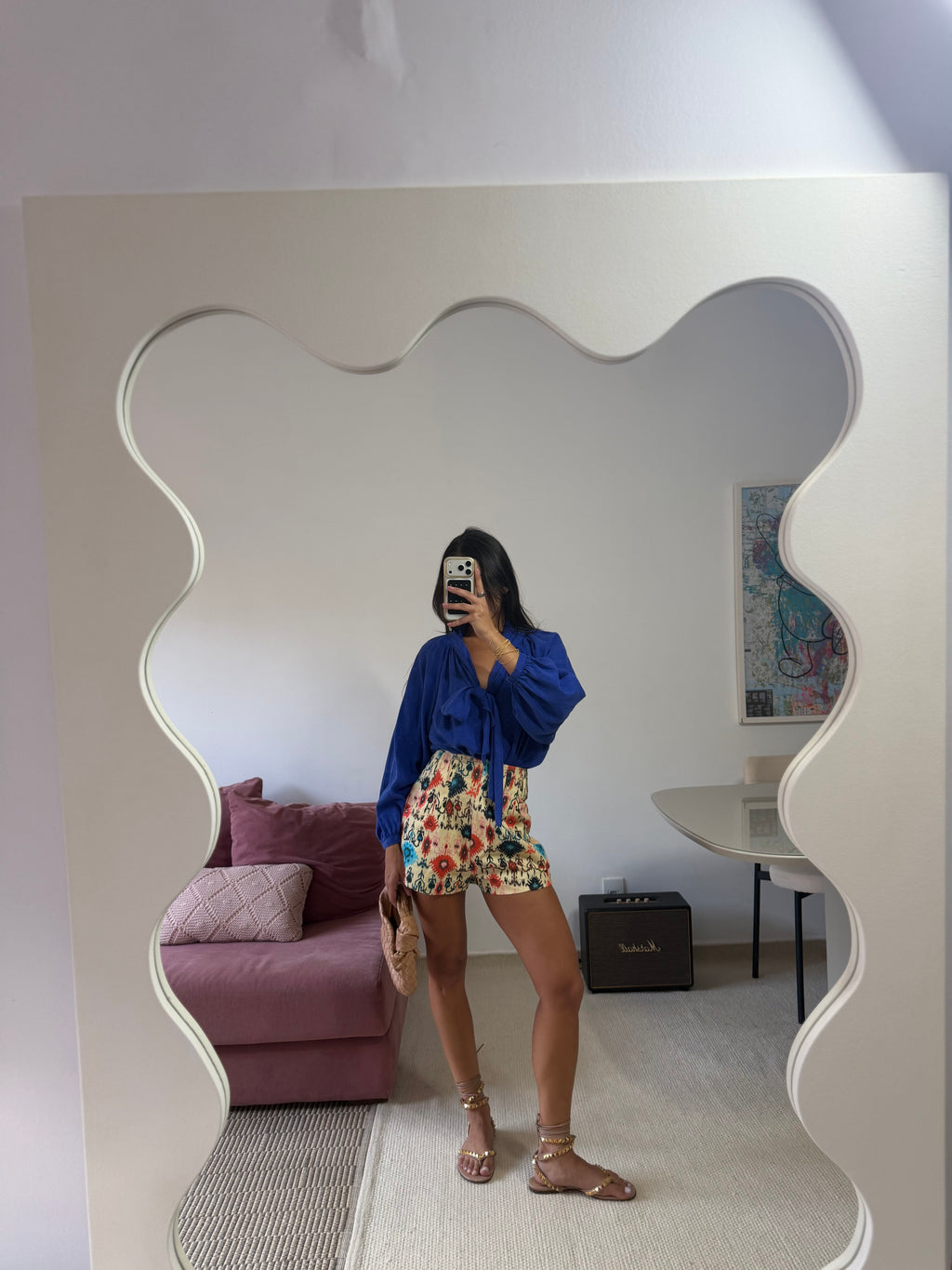 body andrea marques azul manga longa