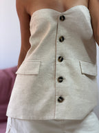 blusa tomara-que-caia aquarella bege
