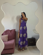 vestido longo cris barros roxo com bordado