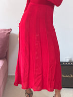 vestido longo tricot vermelho nv