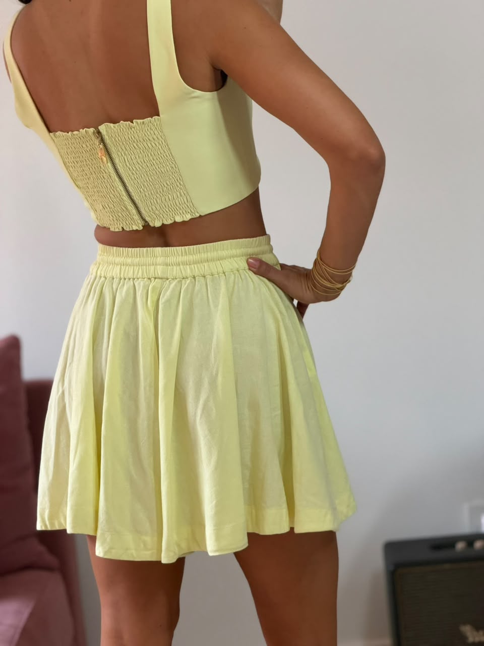conjunto nv amarelo manteiga