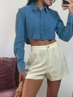 cropped jeans zara manga longa