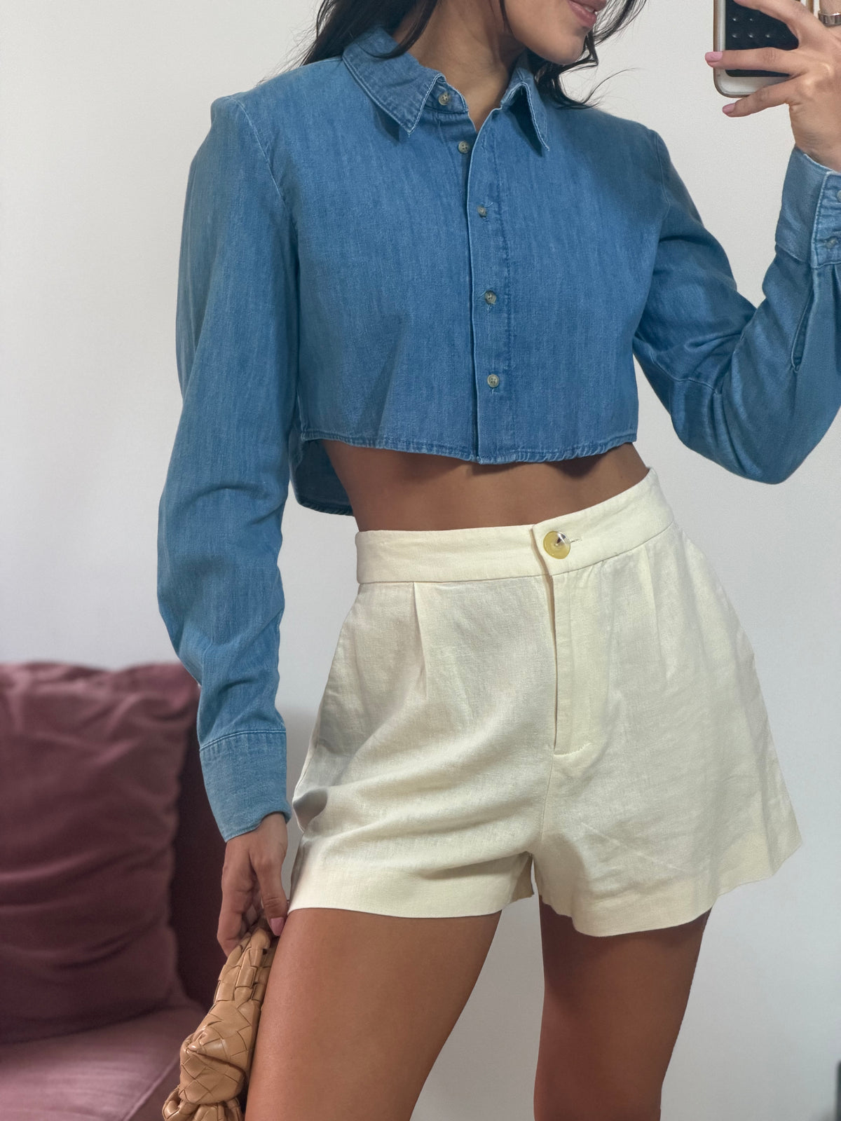 cropped jeans zara manga longa