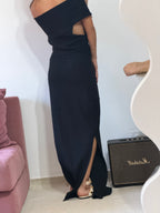 vestido longo tricot preto sw