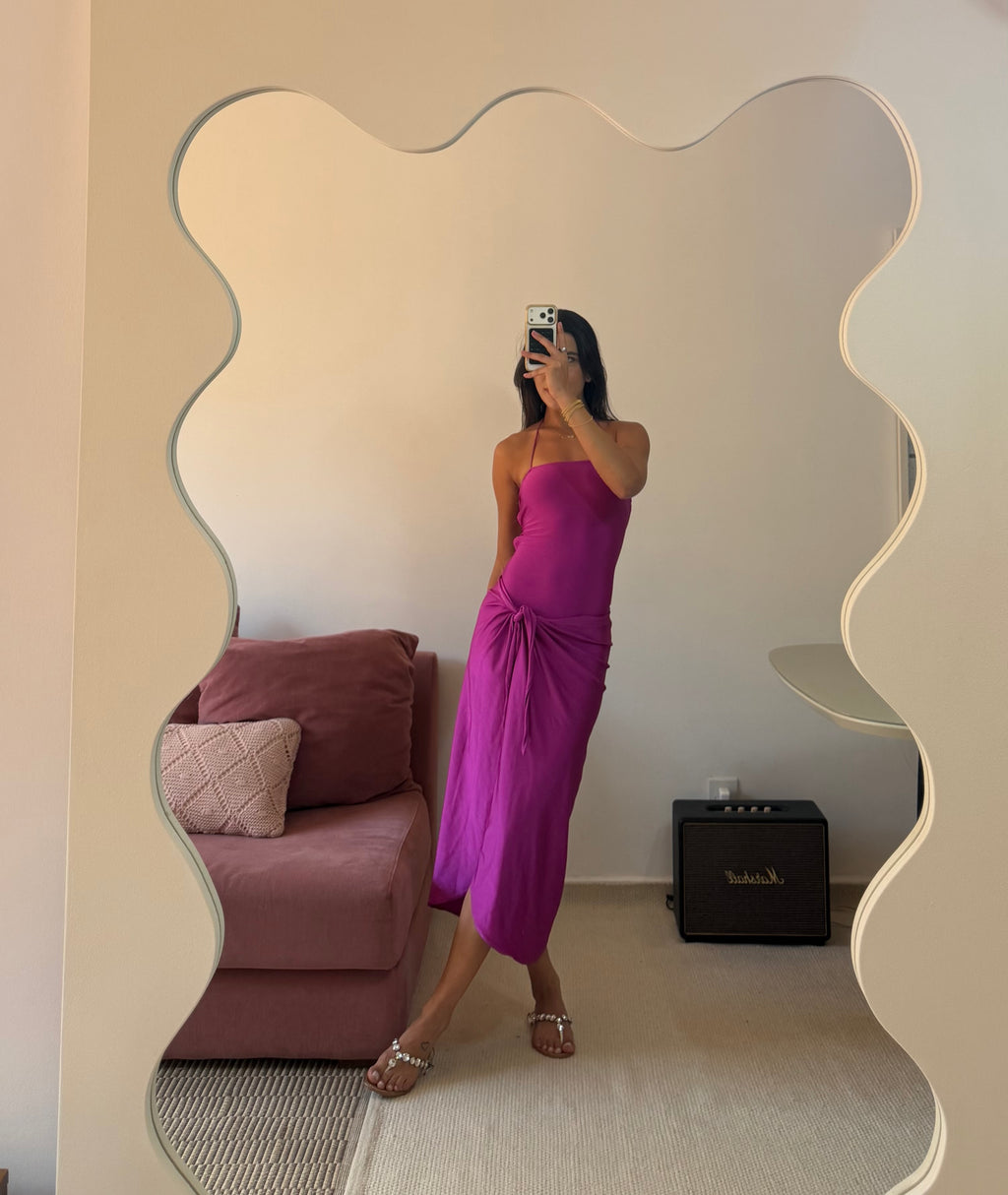 conjunto adriana degreas rosa fucsia parêo e maiô