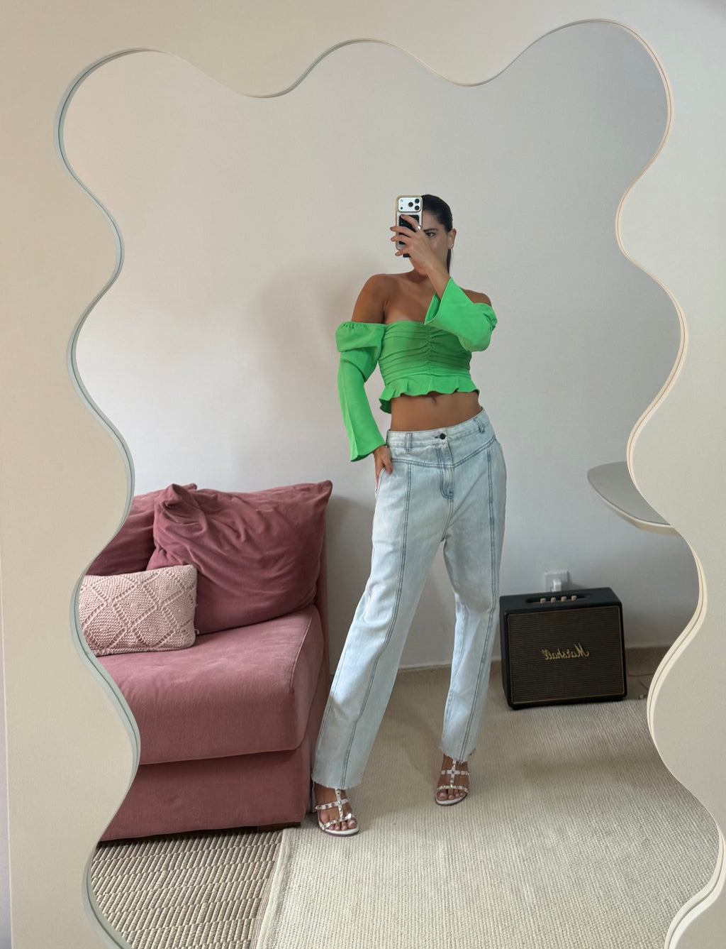 cropped nv verde manga longa