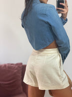 cropped jeans zara manga longa