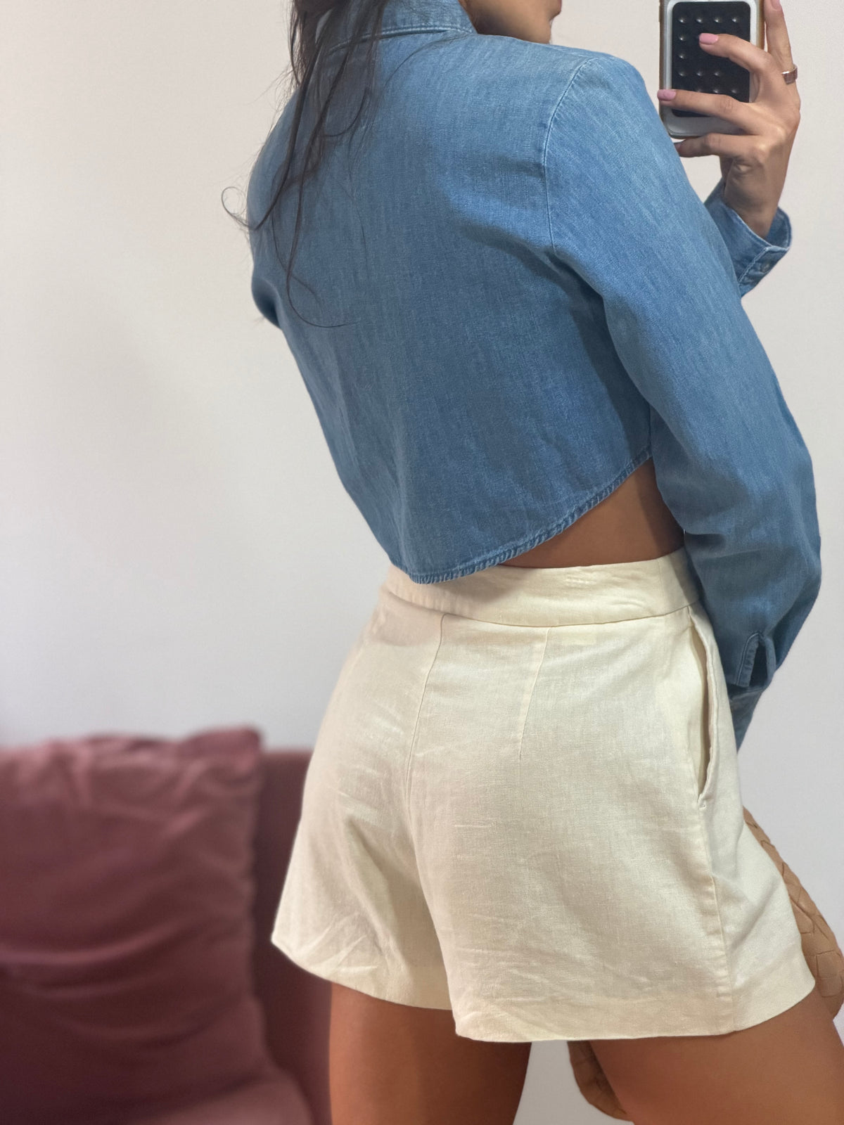 cropped jeans zara manga longa