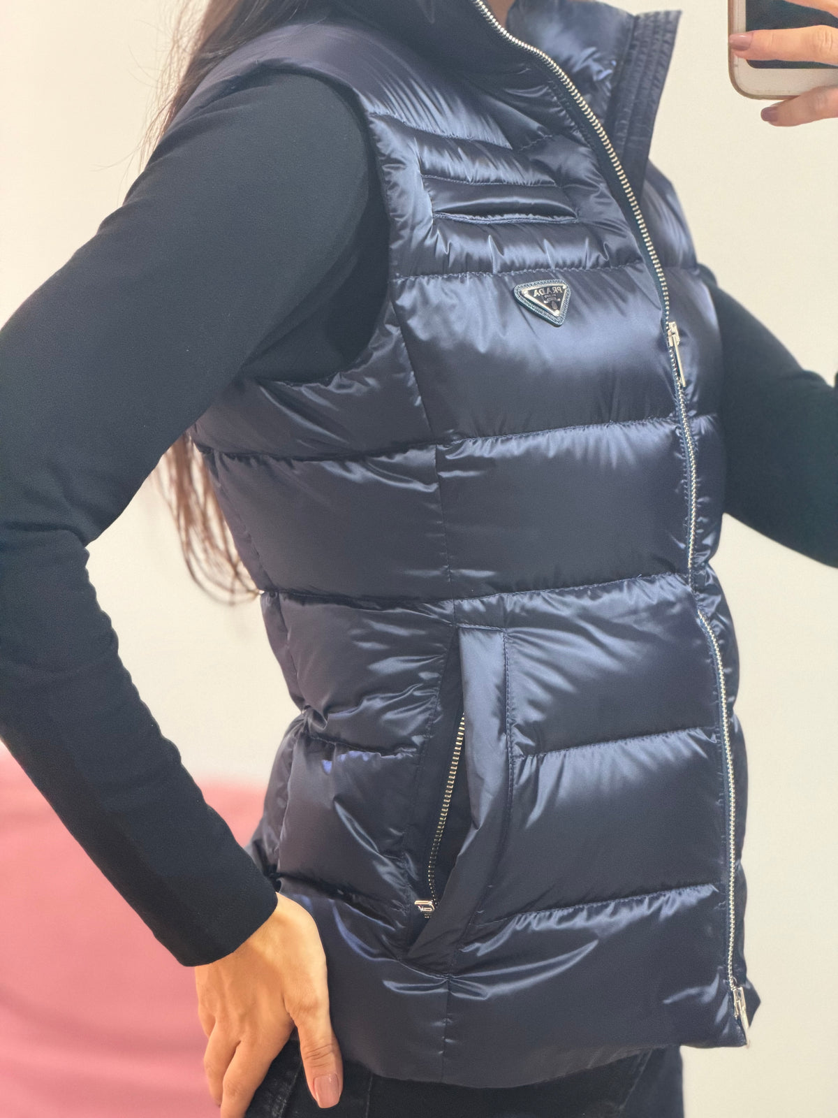 colete prada azul marinho puffer