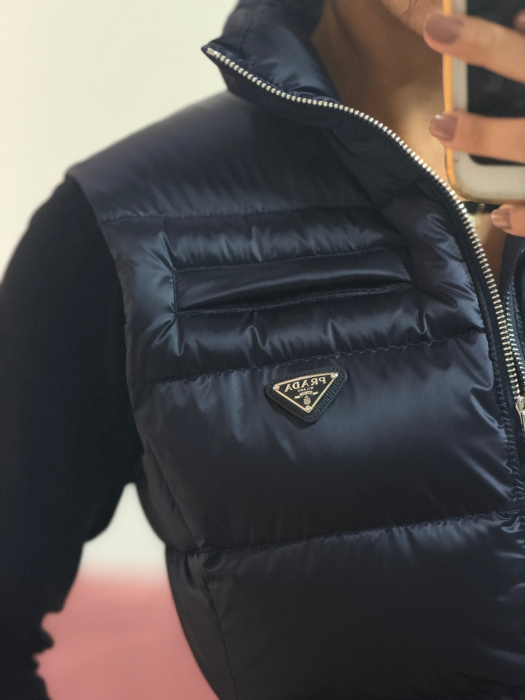colete prada azul marinho puffer