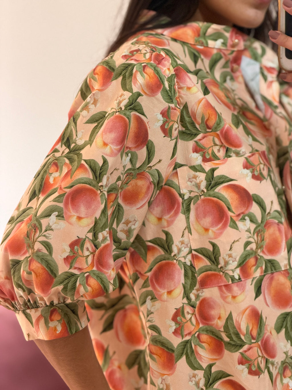 camisa estampada mixed pêssegos