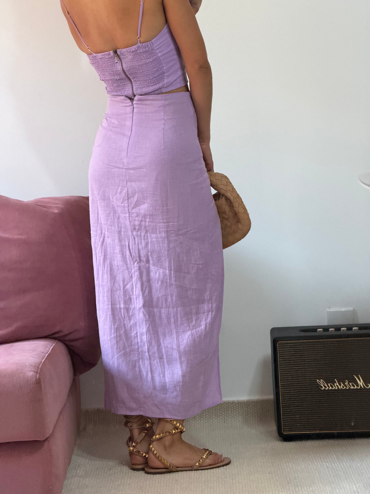 conjunto vix lilás 3 peças saia e cropped