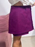 shorts saia aquarella roxo veludo