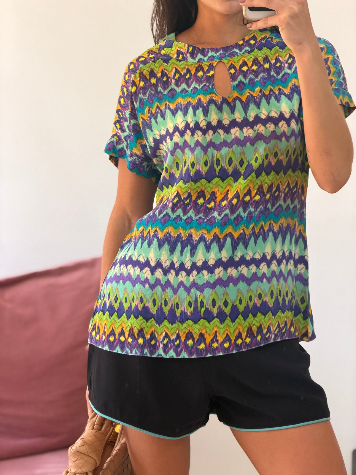 blusa mixed seda estampa missoni