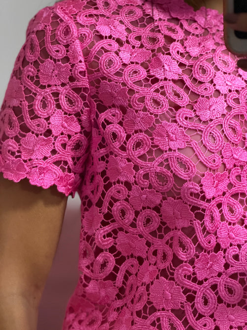 blusa renda pink katy spade