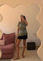 blusa mixed seda estampa missoni