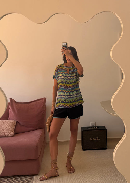 blusa mixed seda estampa missoni