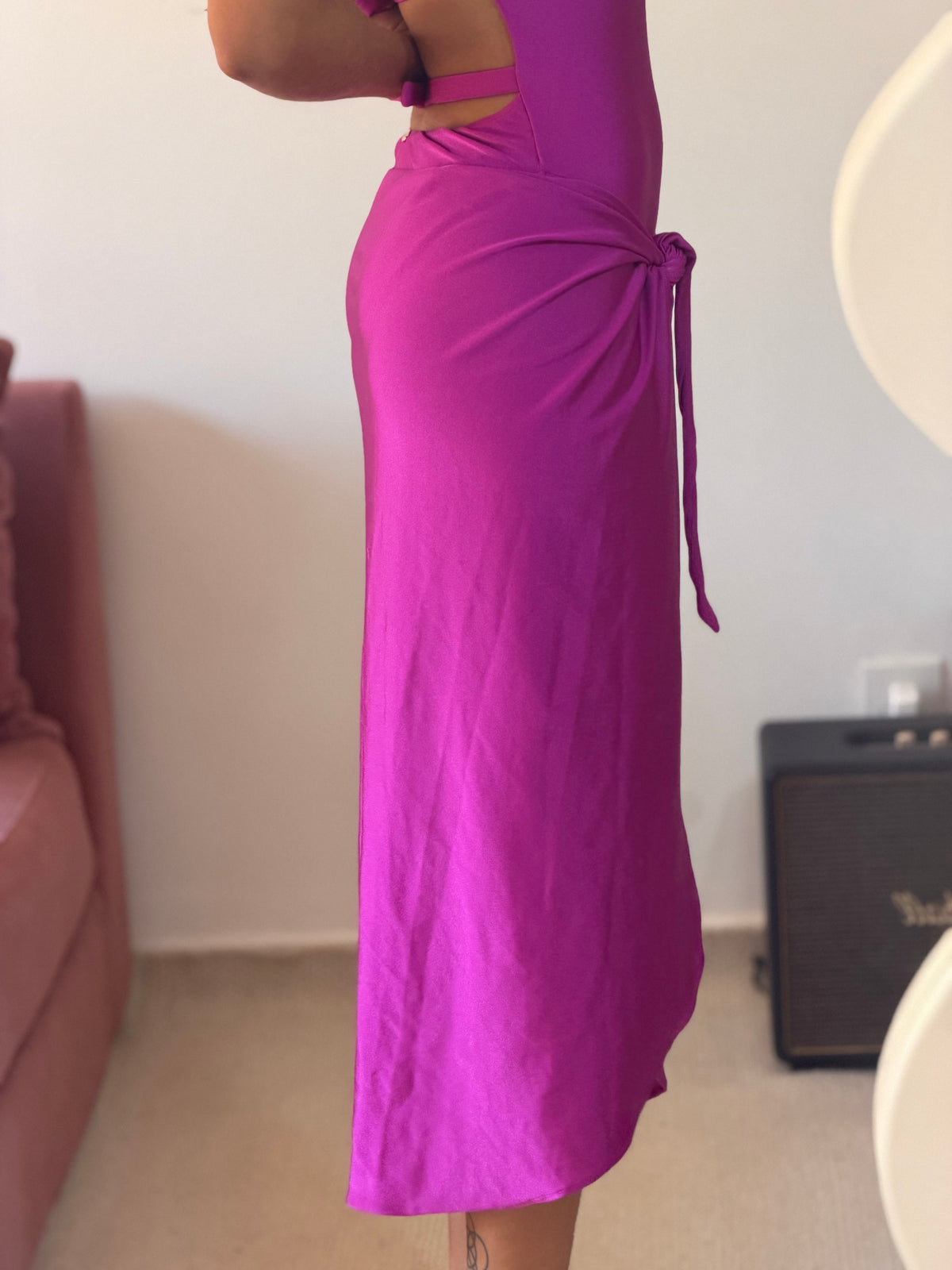 conjunto adriana degreas rosa fucsia parêo e maiô