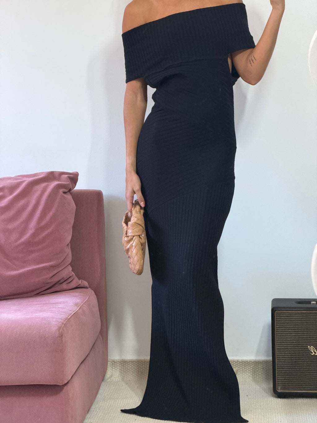 vestido longo tricot preto sw