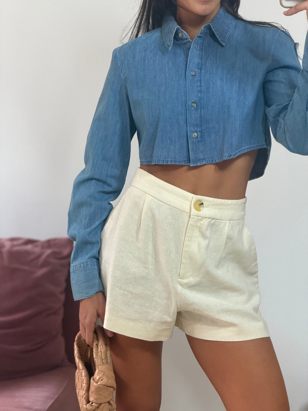 cropped jeans zara manga longa