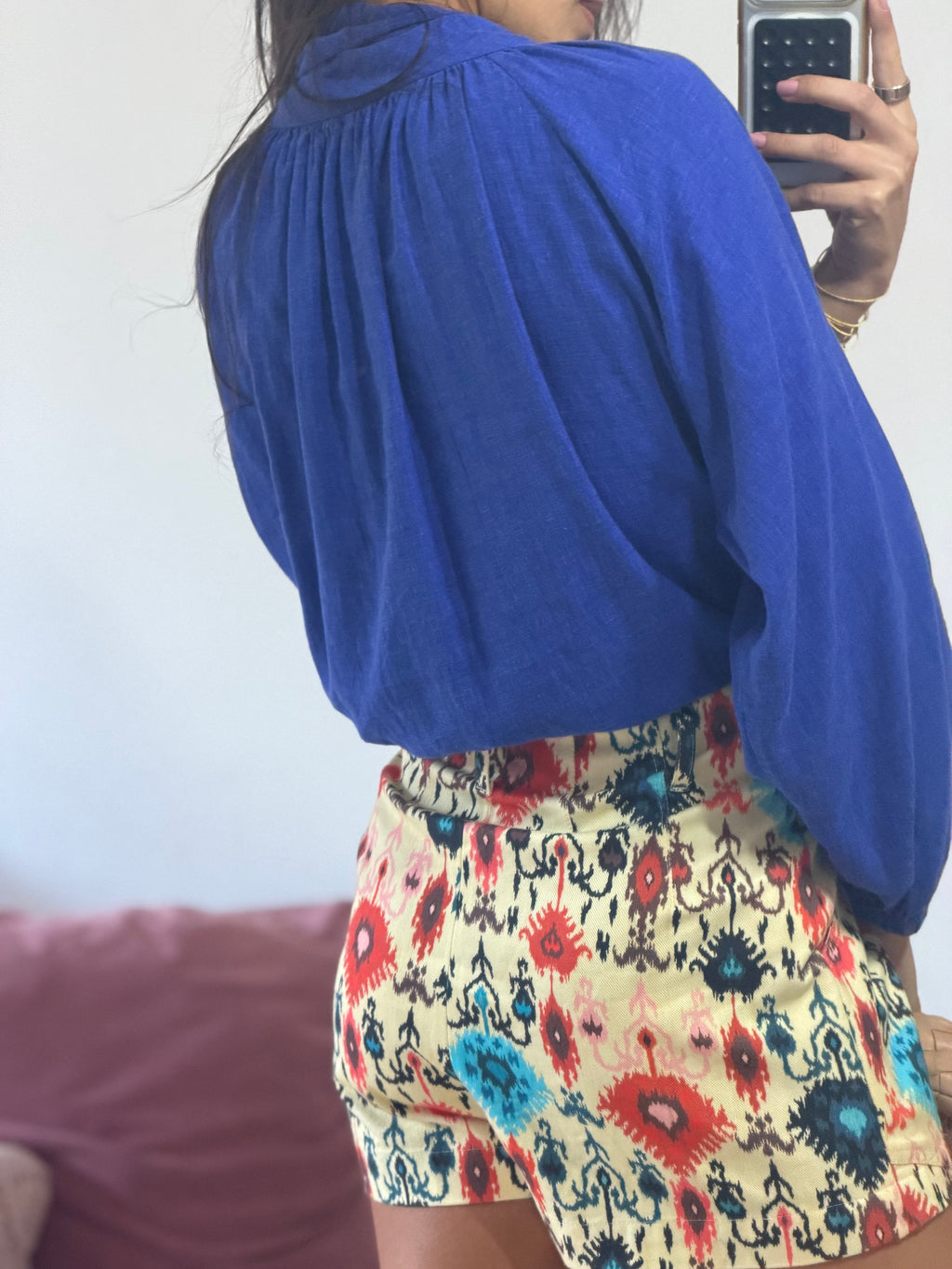body andrea marques azul manga longa