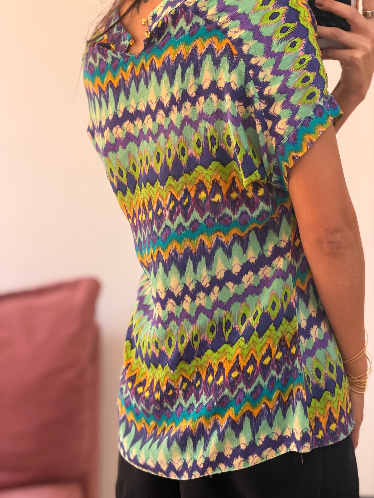blusa mixed seda estampa missoni
