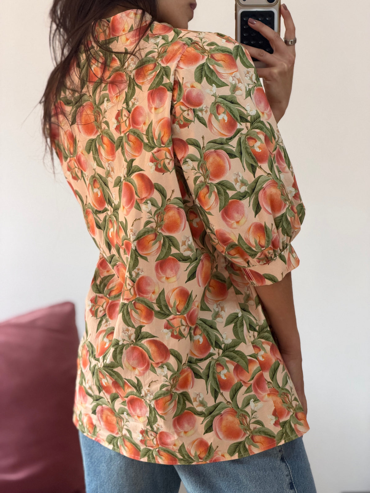 camisa estampada mixed pêssegos