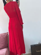 vestido longo tricot vermelho nv