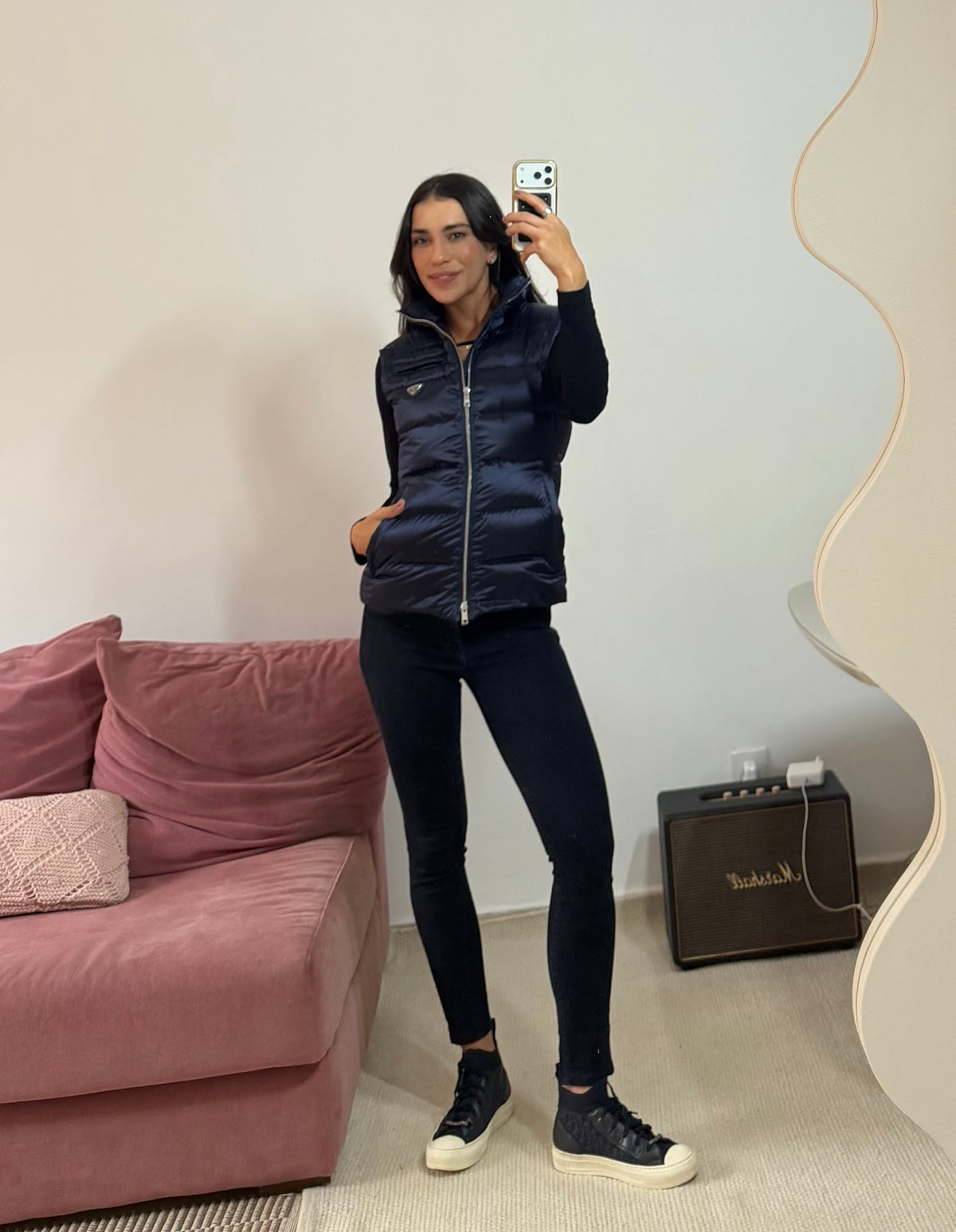 colete prada azul marinho puffer