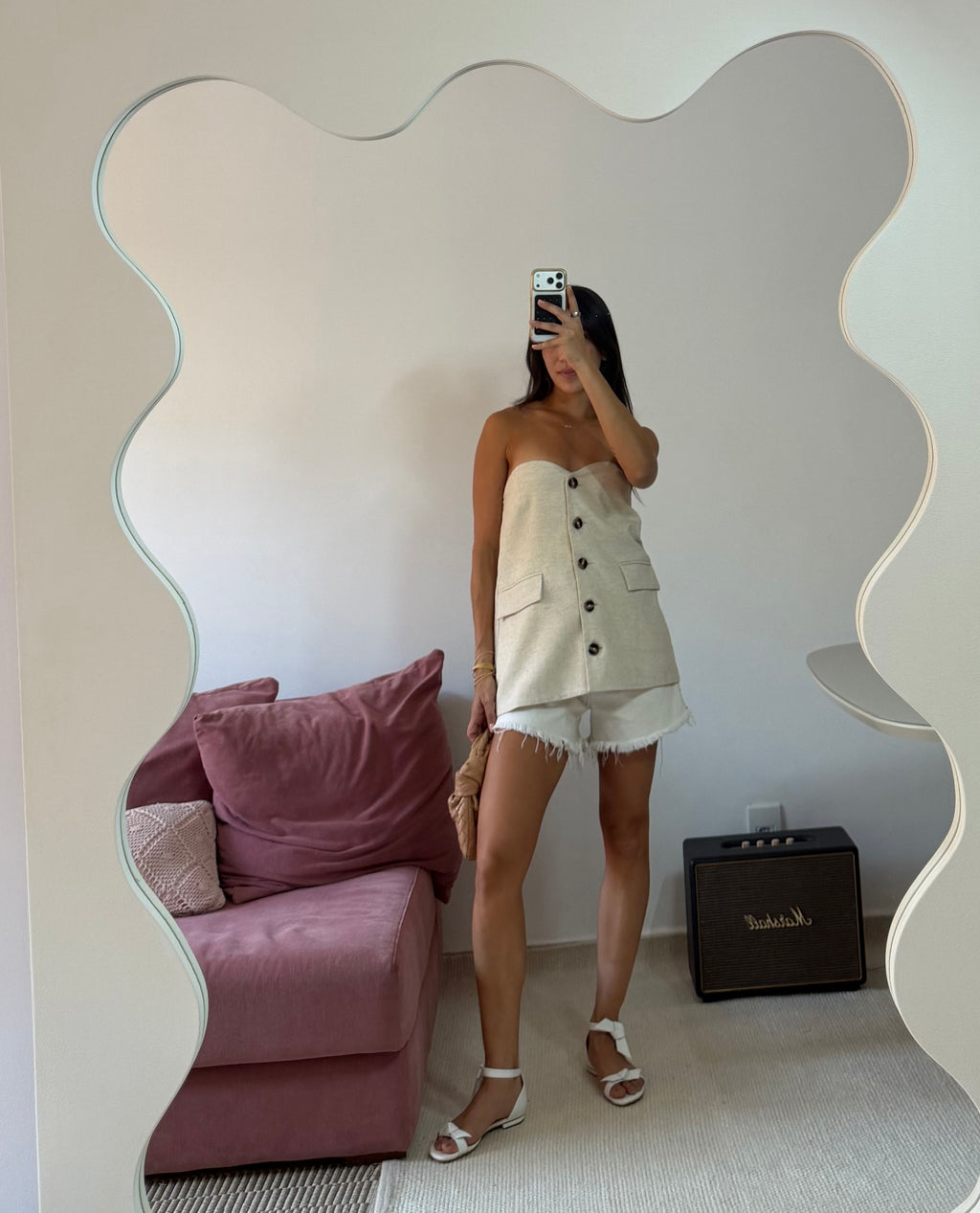blusa tomara-que-caia aquarella bege