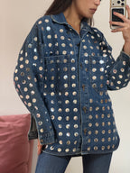 camisa dadri com aplicações metálicas
