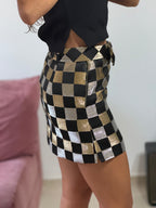 shorts saia talie nk xadrez lurex