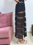 saia longa com hot pant iorane cintura alta