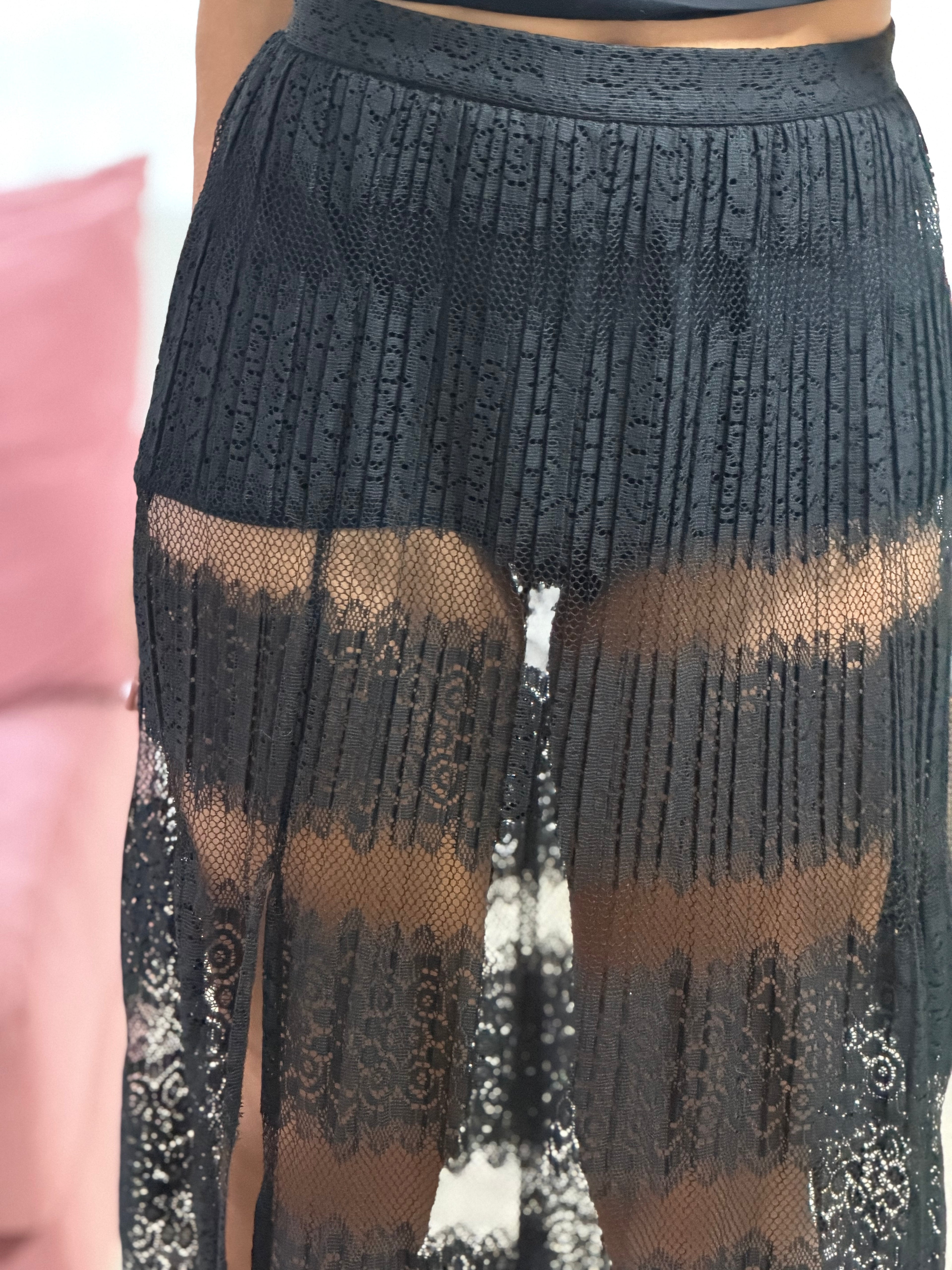 saia longa com hot pant iorane cintura alta