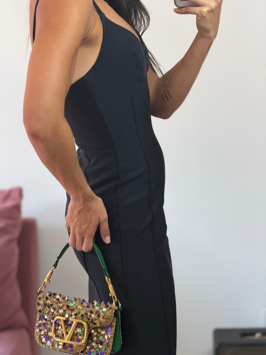 vestido longo zen preto com cauda