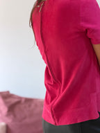 camiseta pink bobstore couro legítimo camurça