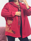 parka bianza vermelha com raposa bordada